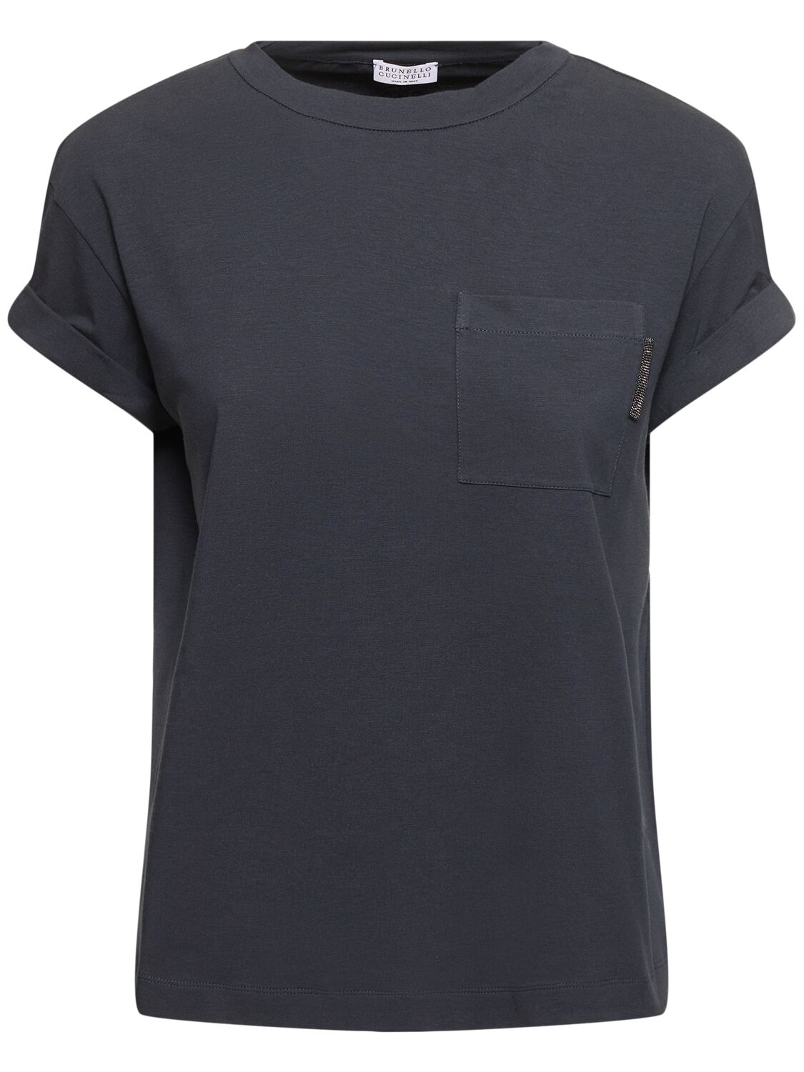 Brunello Cucinelli Jersey Short Sleeve T-shirt In Navy