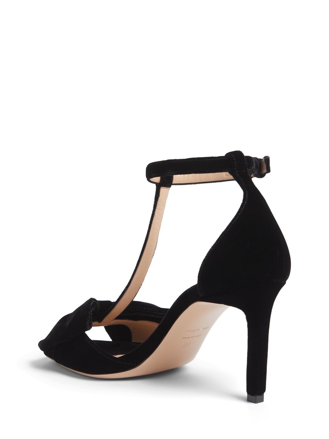 Shop Tom Ford 85mm Brigitte Velvet Sandals In Black