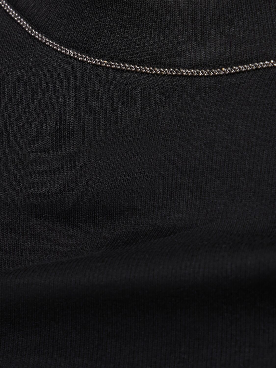 Shop Brunello Cucinelli Jersey 3/4 Sleeve T-shirt In Black