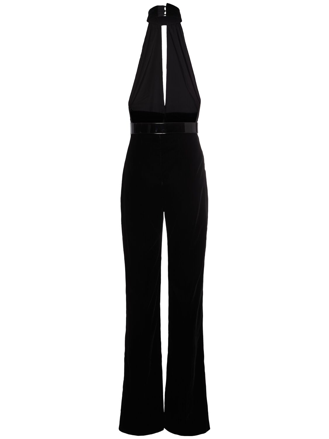 Shop Tom Ford Stretch Velvet Jumpsuit In Black