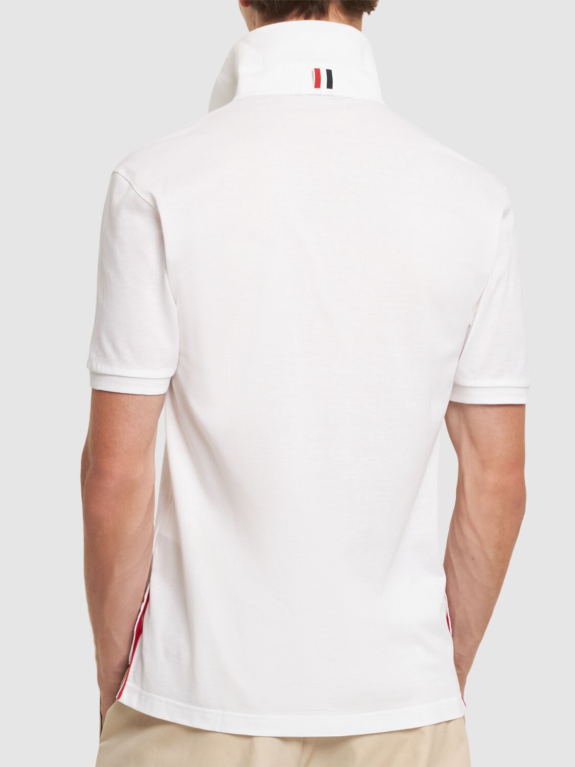 Shop Thom Browne Mercerized Cotton Piquet Polo In White