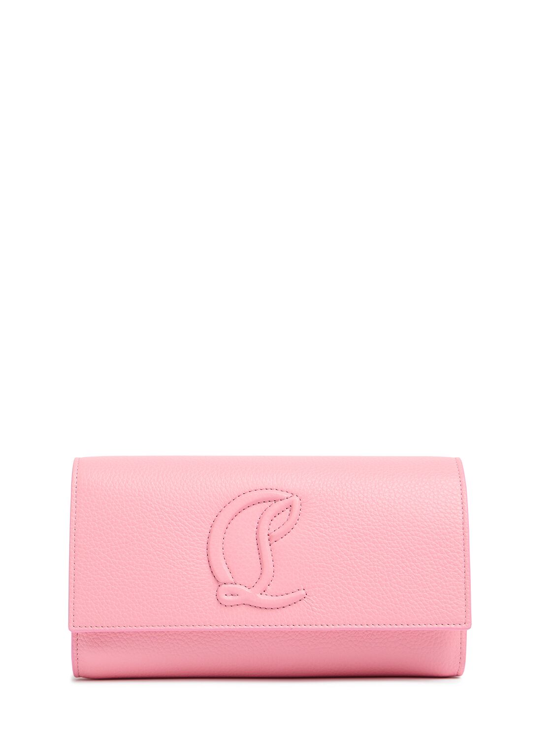 Christian Louboutin By My Side Leather Wallet W/ Chain In Pink