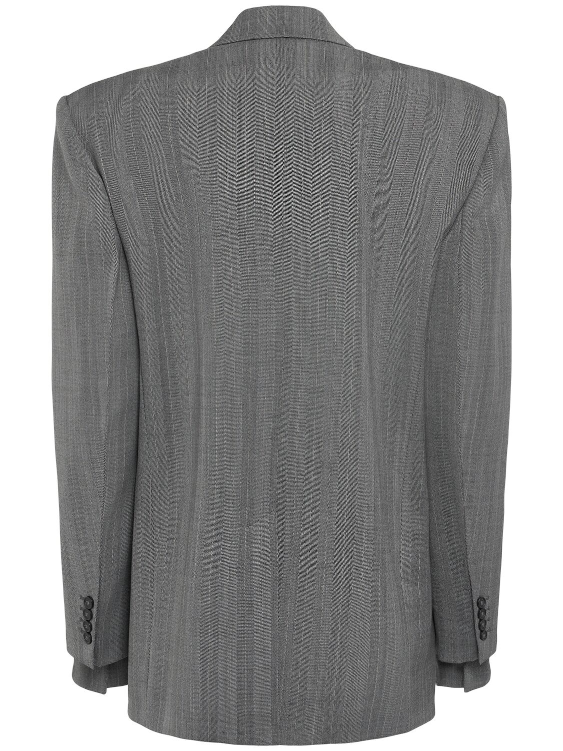 Shop Sportmax Merlot Wool Blend Herringbone Blazer In Grey/black