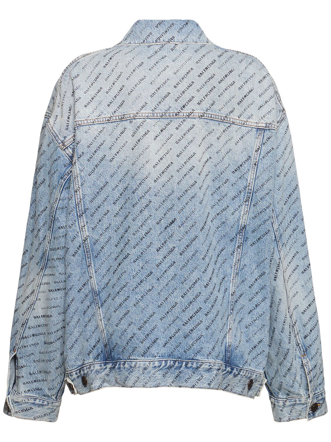 Shop Balenciaga Denim Large Fit Jacket In Iced Blue