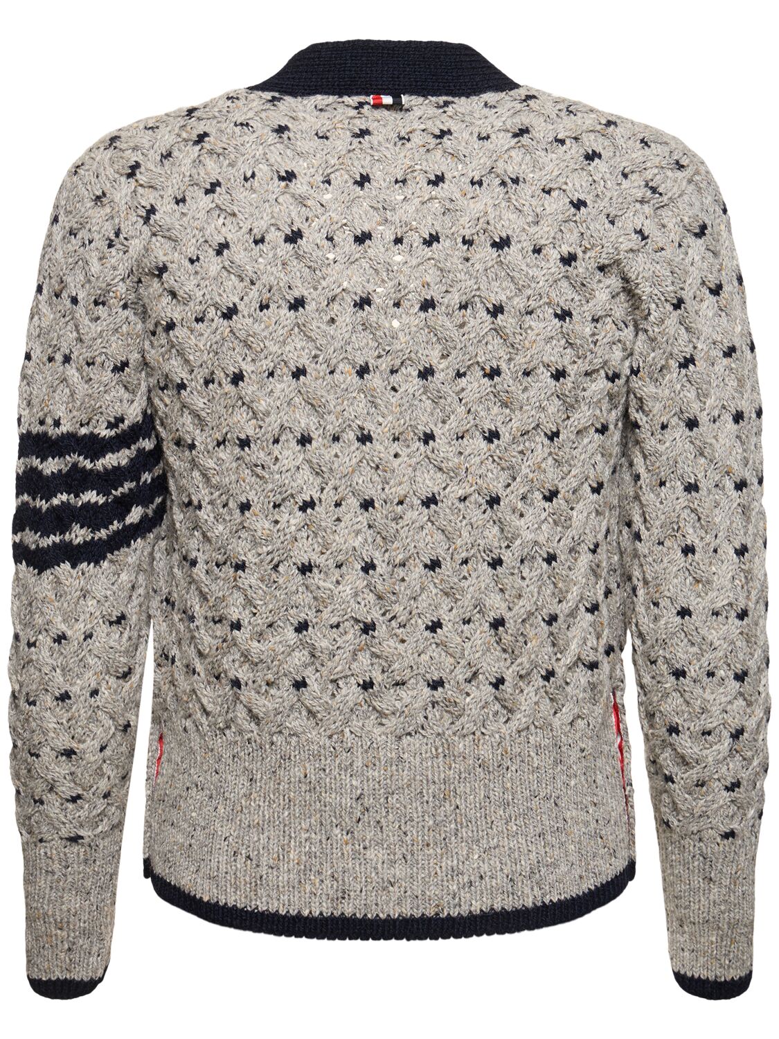 Shop Thom Browne All Over Cable Stitch Classic Cardigan In Lt Grey