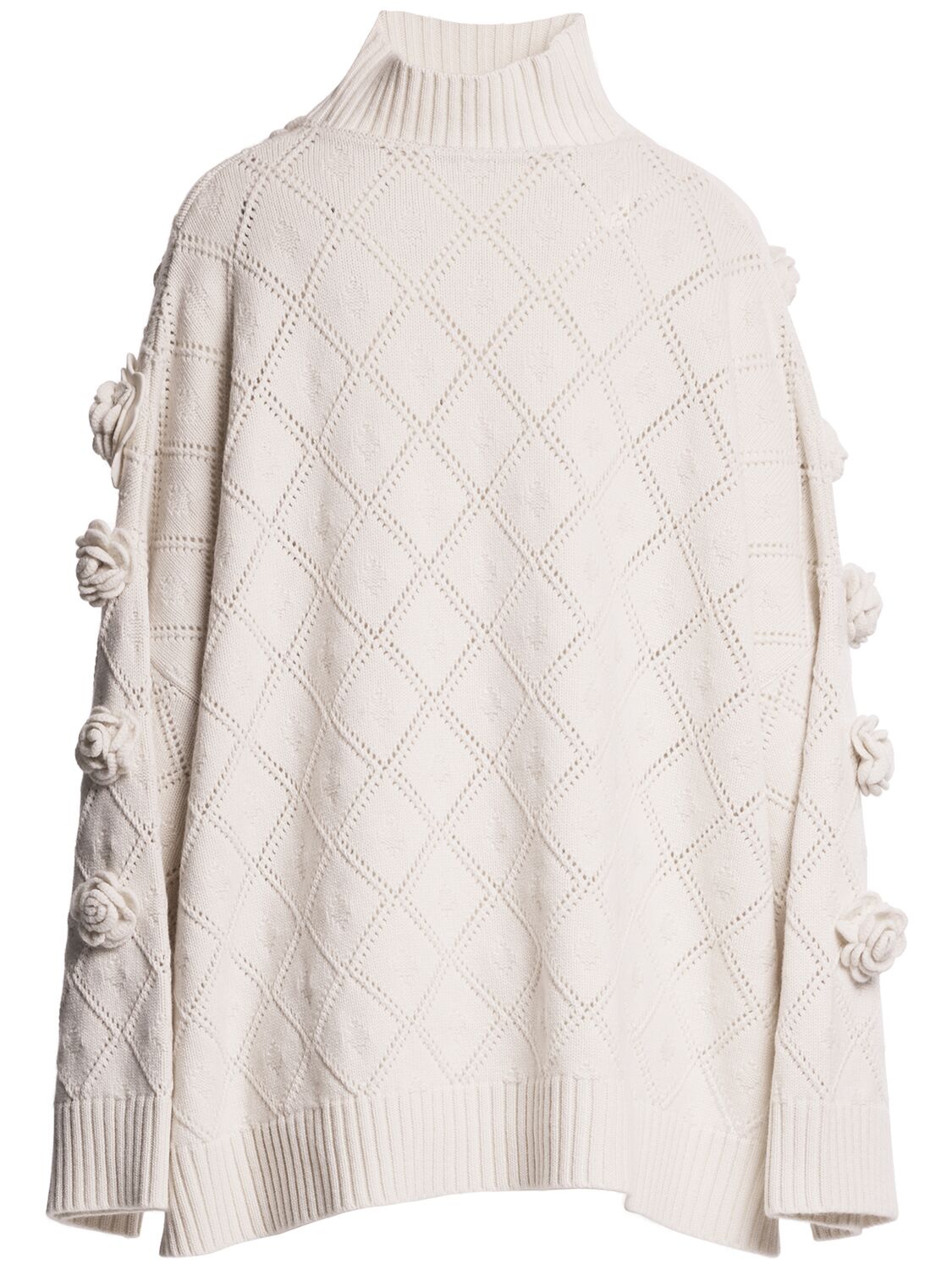 Elie Saab Wool & Cashmere Turtleneck Sweater In Neutral