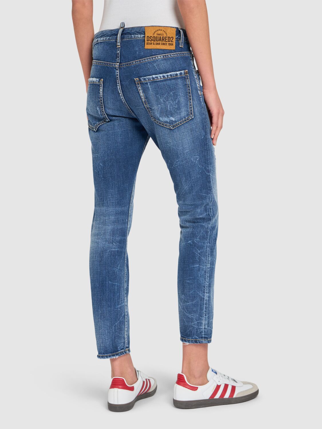 Shop Dsquared2 Cool Girl Low Rise Straight Jeans In Blue