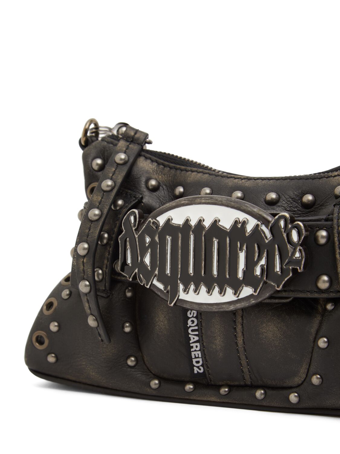 Shop Dsquared2 Gothic Leather Clutch In Black