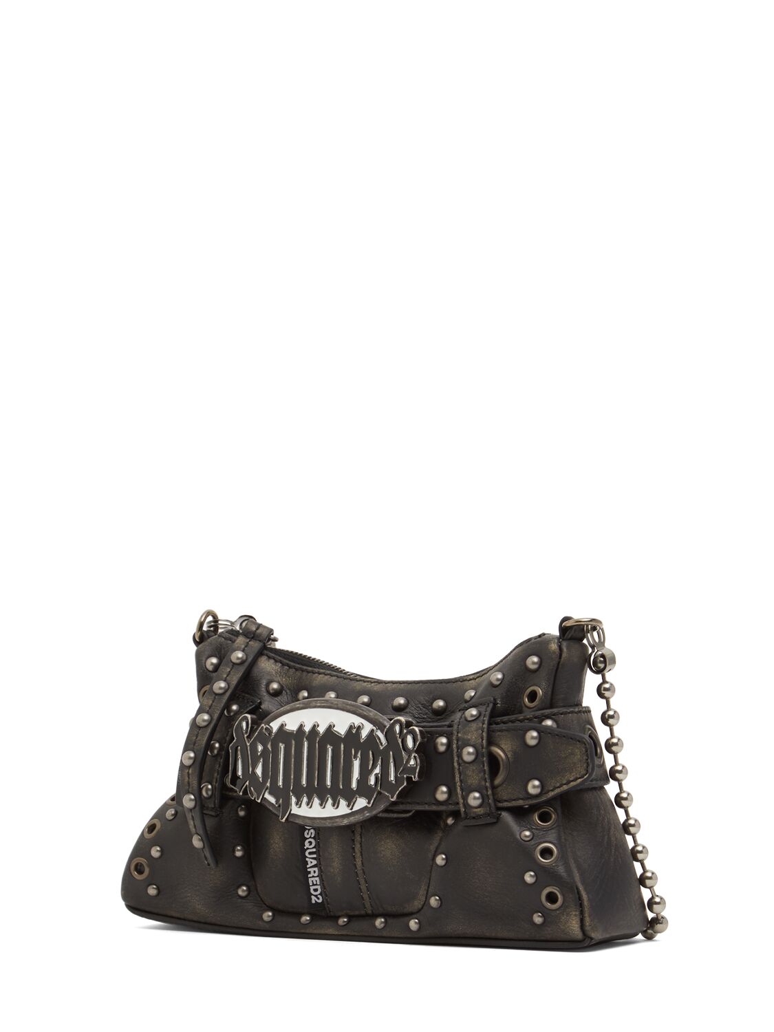 Shop Dsquared2 Gothic Leather Clutch In Black