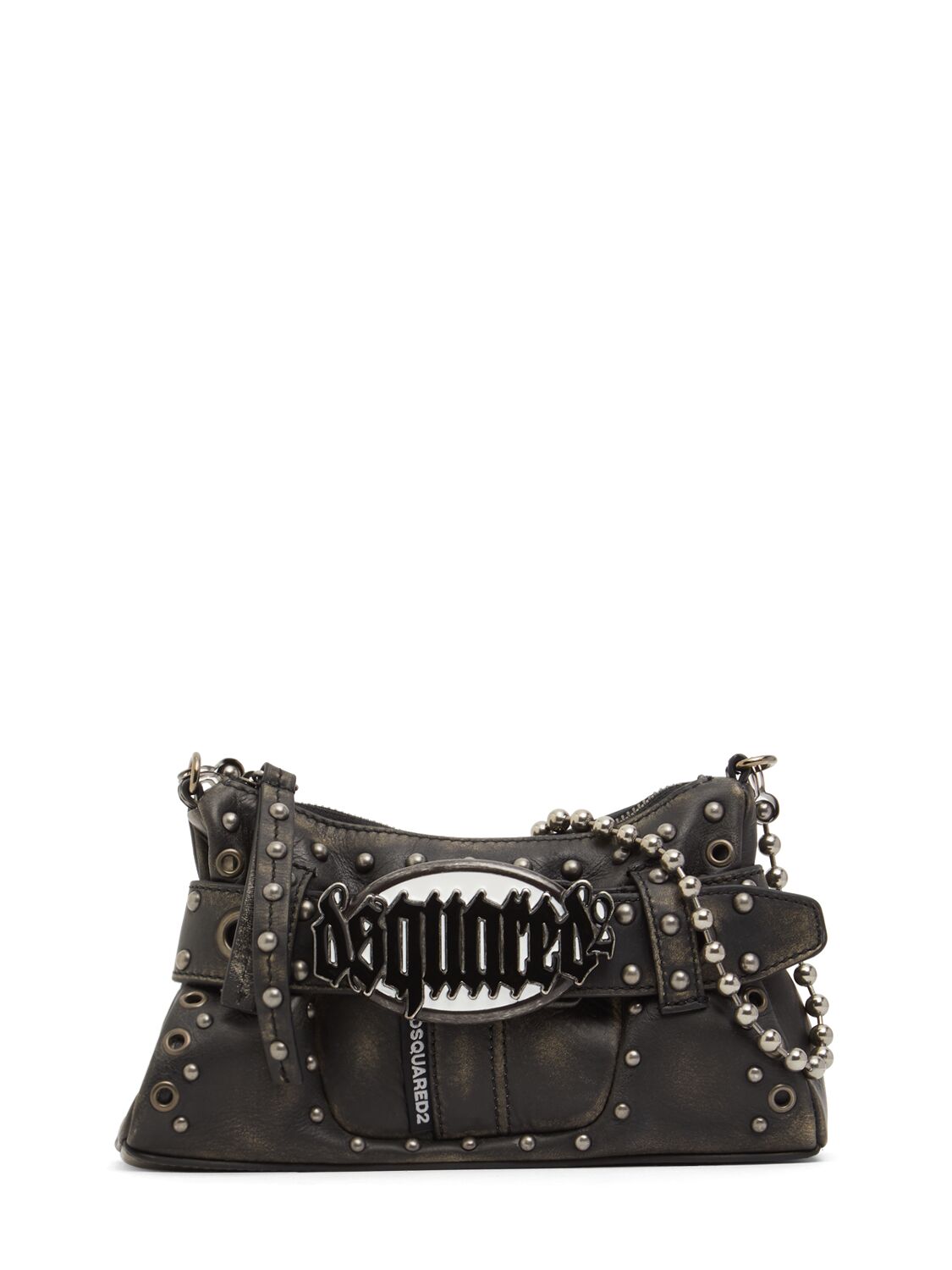 Dsquared2 Gothic Leather Clutch In Black