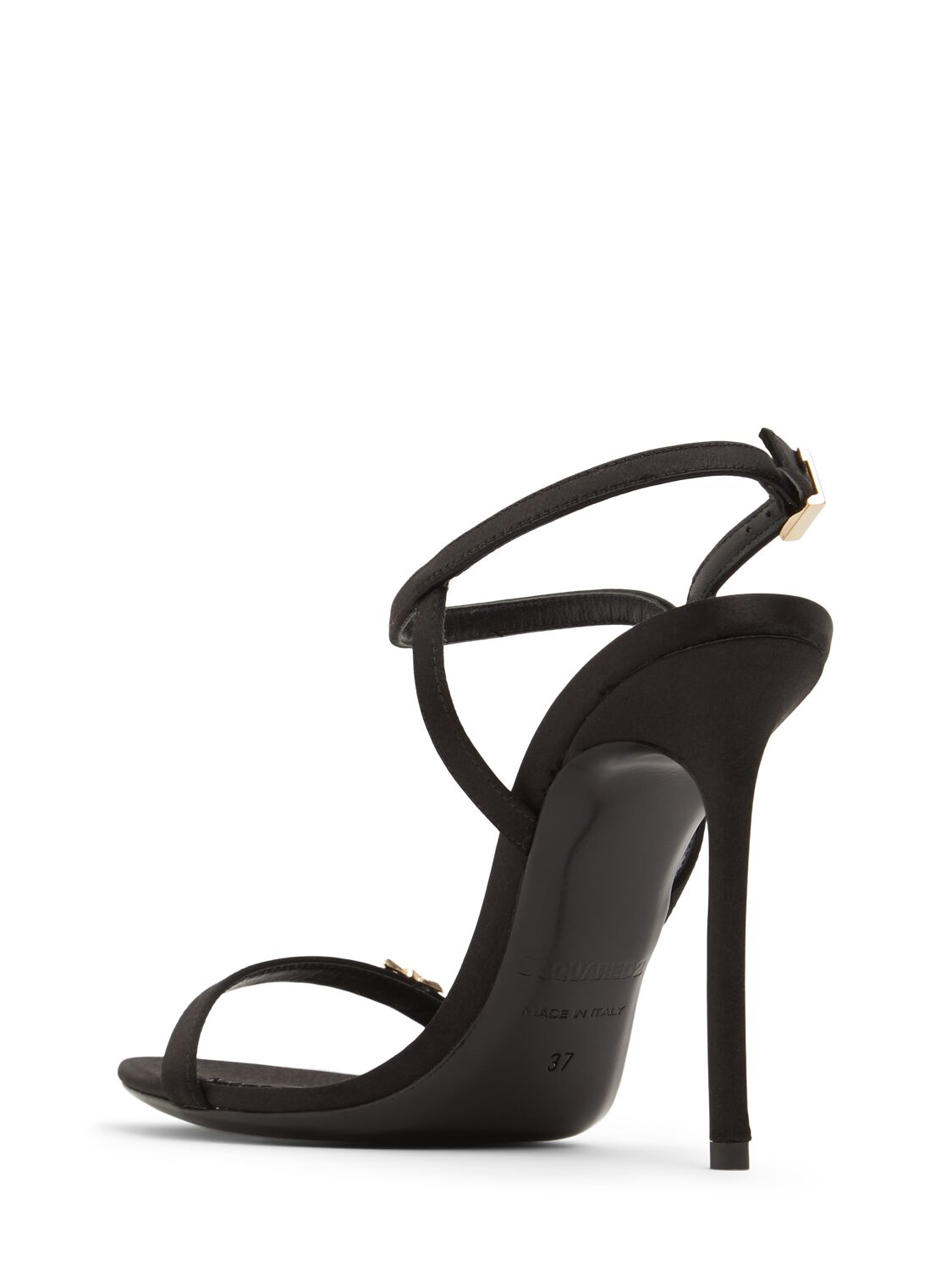 Shop Dsquared2 110mm Satin Sandals In Black