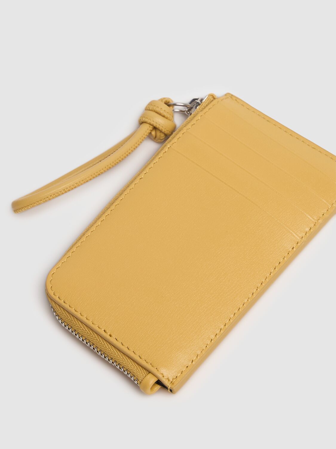 Shop Jil Sander E/w Giro Envelope Leather Wallet In Light Yellow