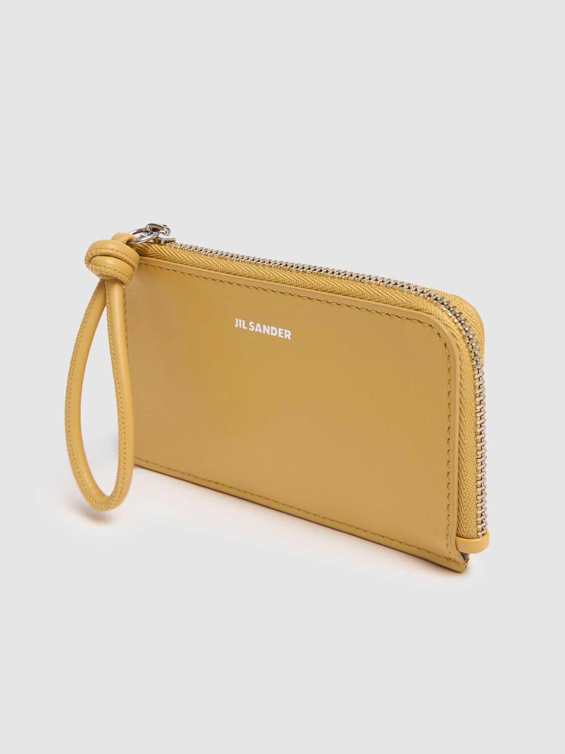 Shop Jil Sander E/w Giro Envelope Leather Wallet In Light Yellow