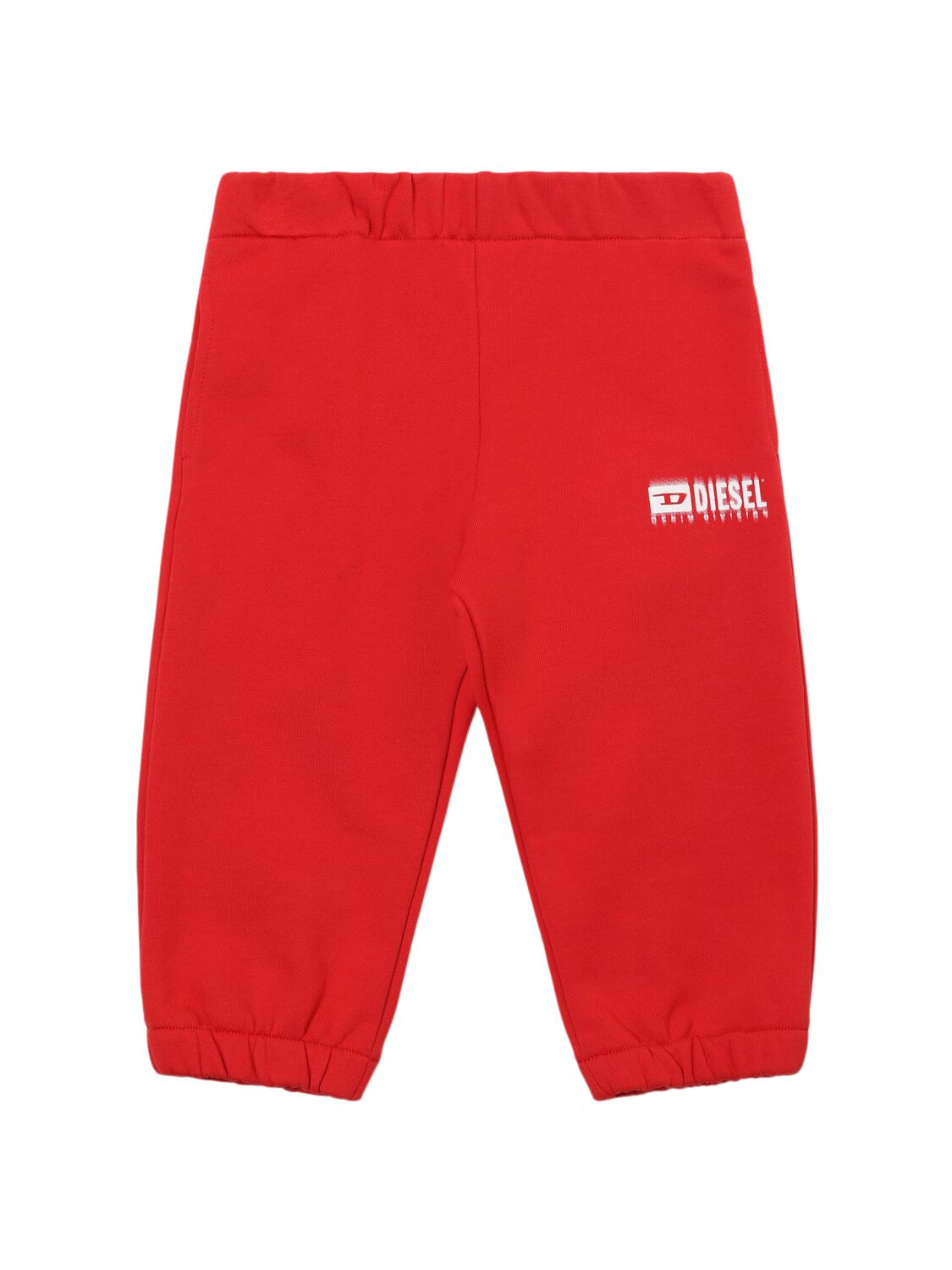 Diesel Cotton Sweatpants W/logo In Red