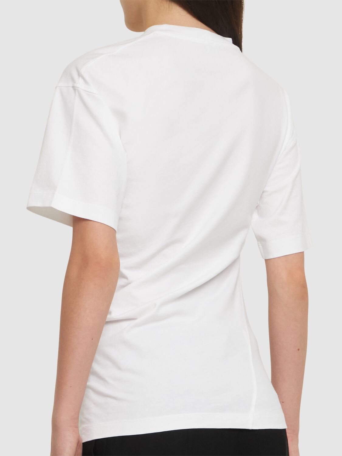 Shop Totême Twisted Organic Cotton Jersey Top In White