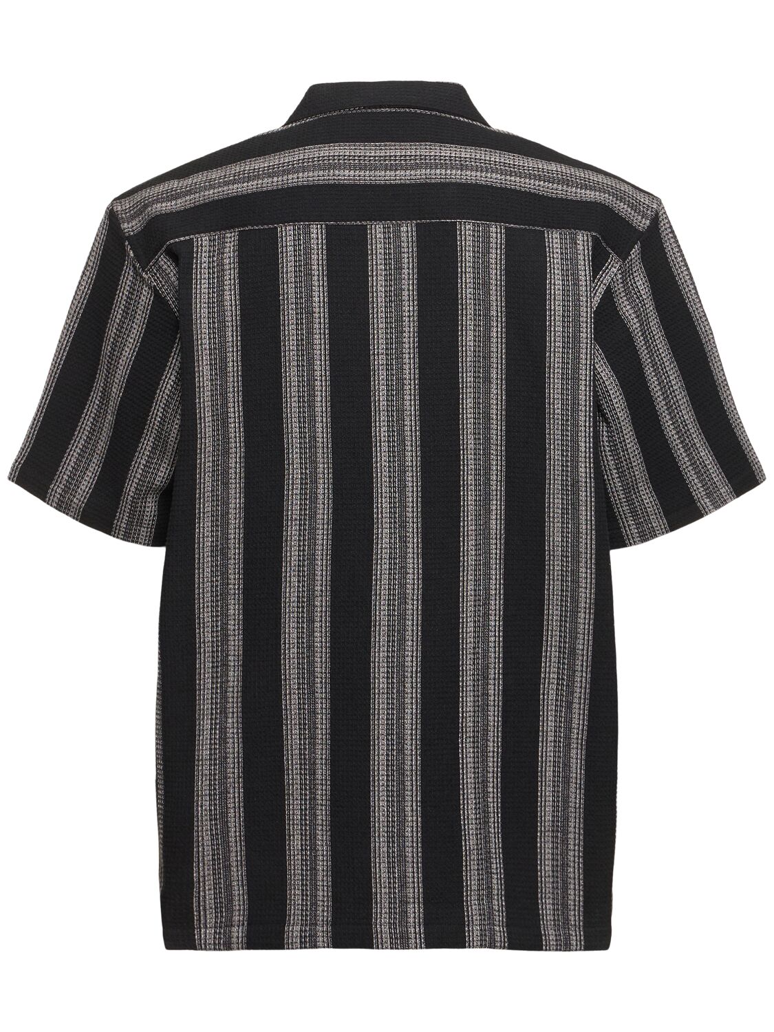 Shop Carhartt Dodson Waffle Weave Cotton Shirt In Stripe Black