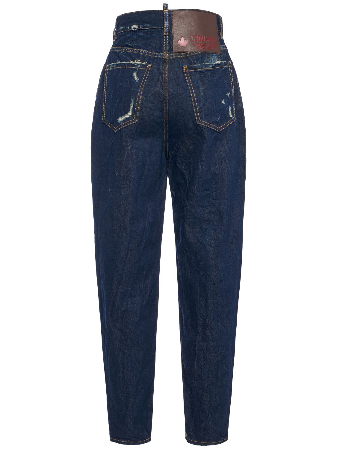 Shop Dsquared2 80's High Rise Cropped Jeans In Navy