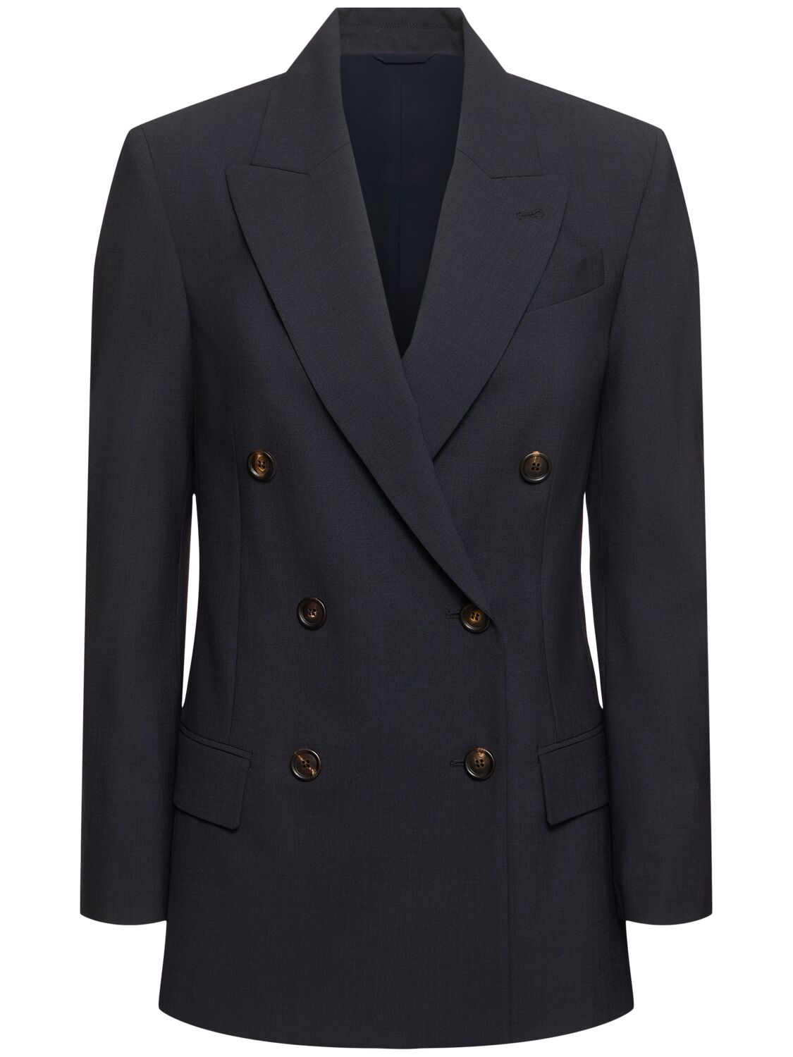 Brunello Cucinelli Wool Blend Double Breast Jacket In Black