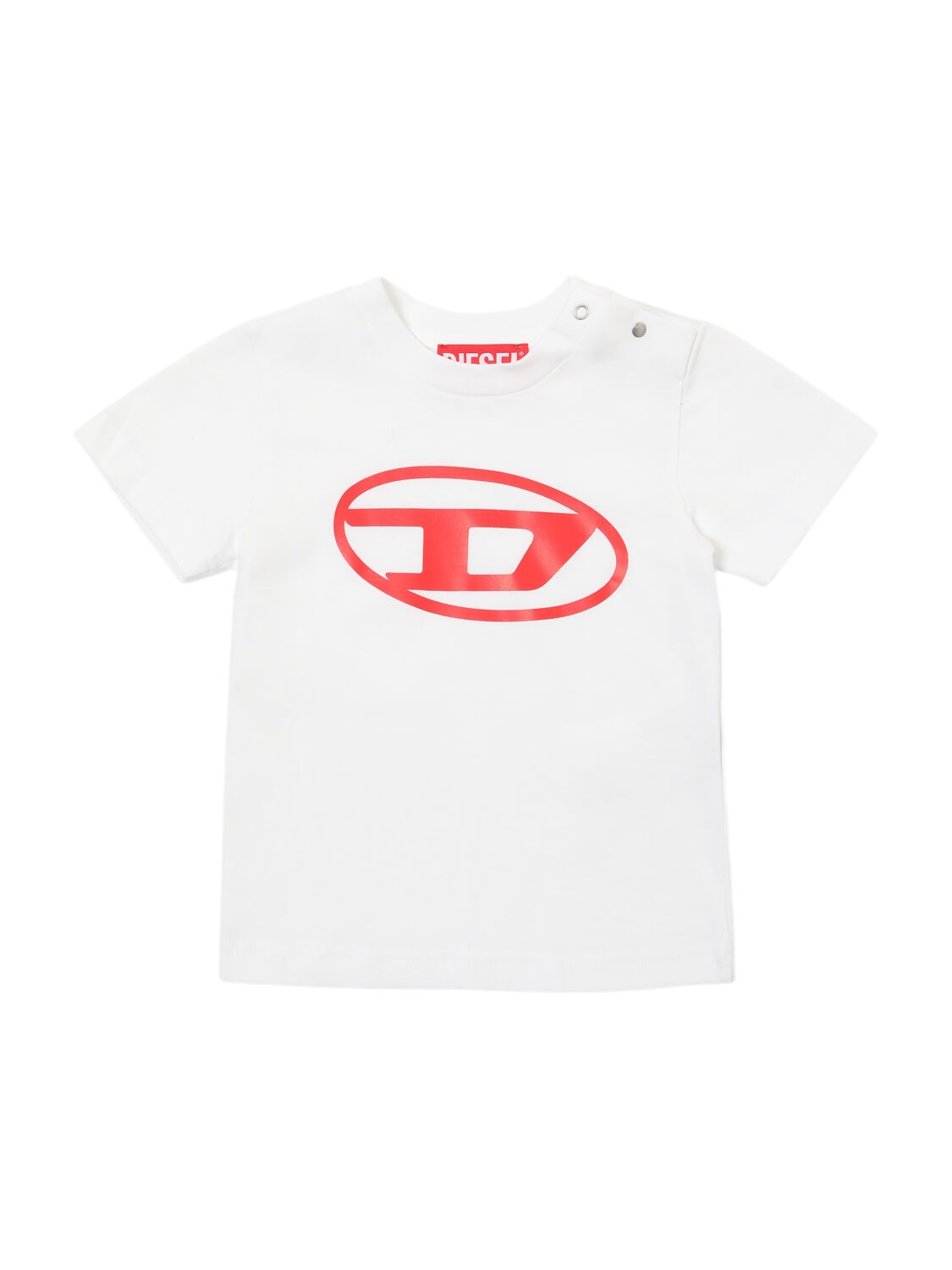 Diesel Kids' Printed Cotton Jersey T-shirt W/logo In White