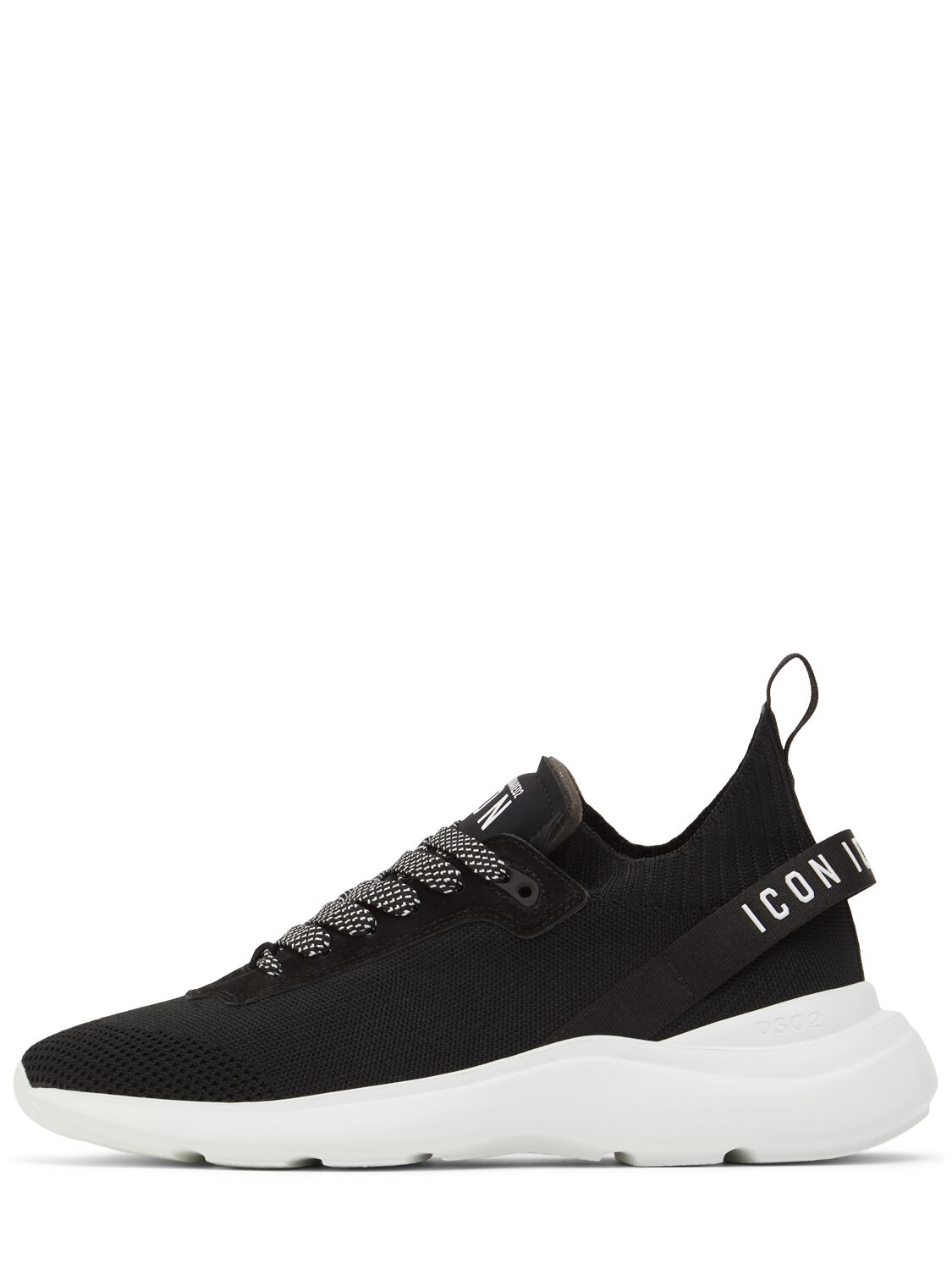 Dsquared2 Icon Fly Logo Sneakers In Black/white