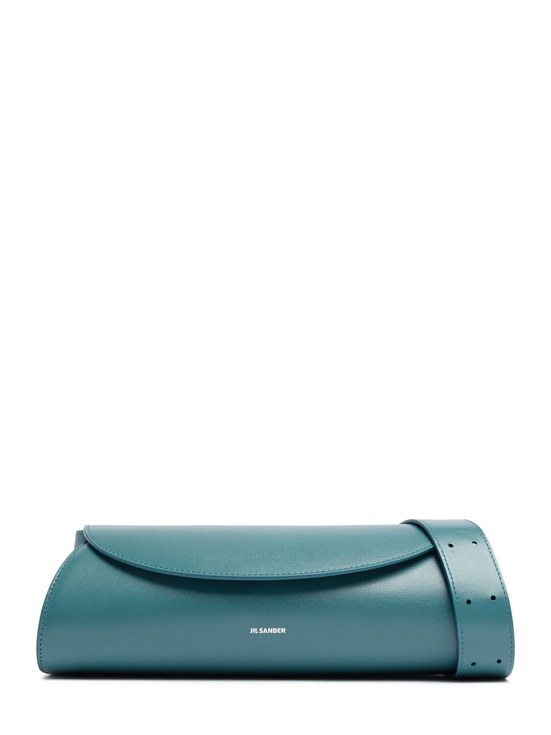 Jil Sander Small Cannolo Leather Shoulder Bag In Laguna