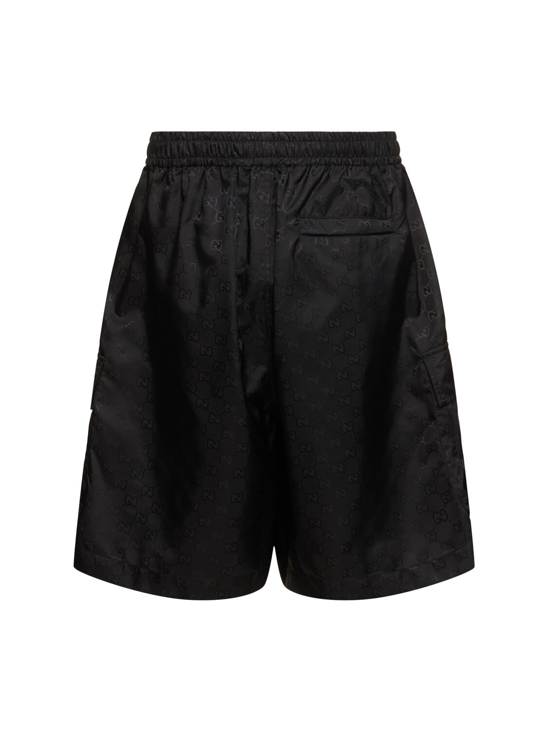 Shop Gucci Gg Logo Nylon Shorts In Black