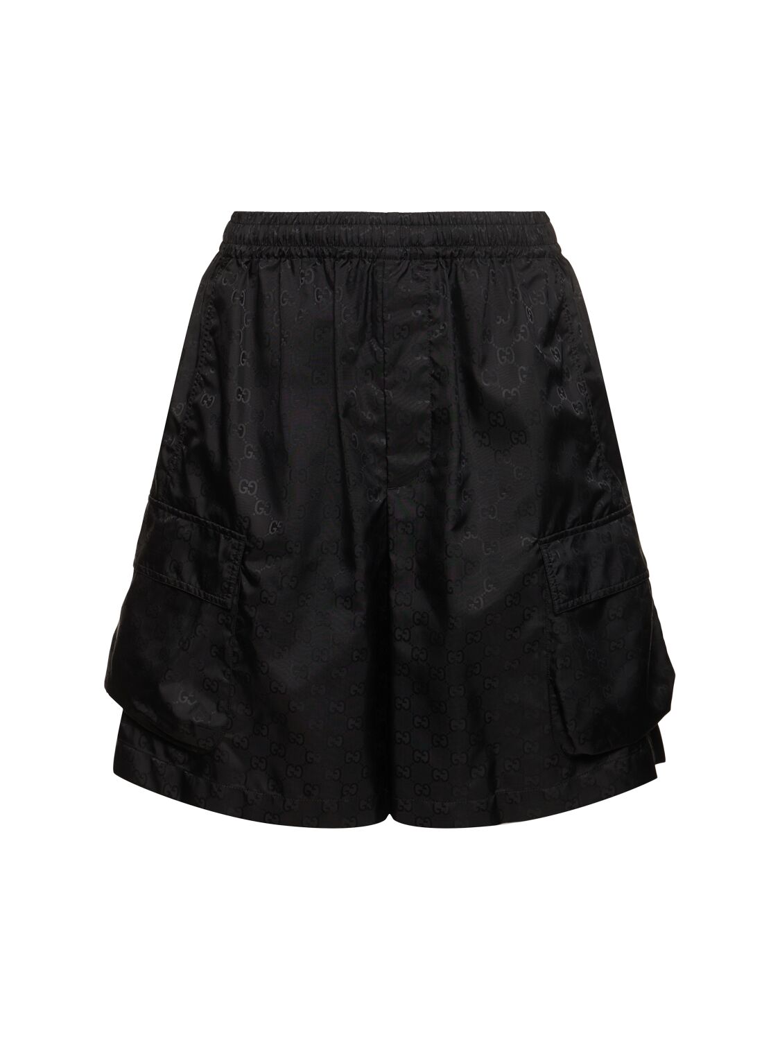 Gucci Gg Logo Nylon Shorts In Black