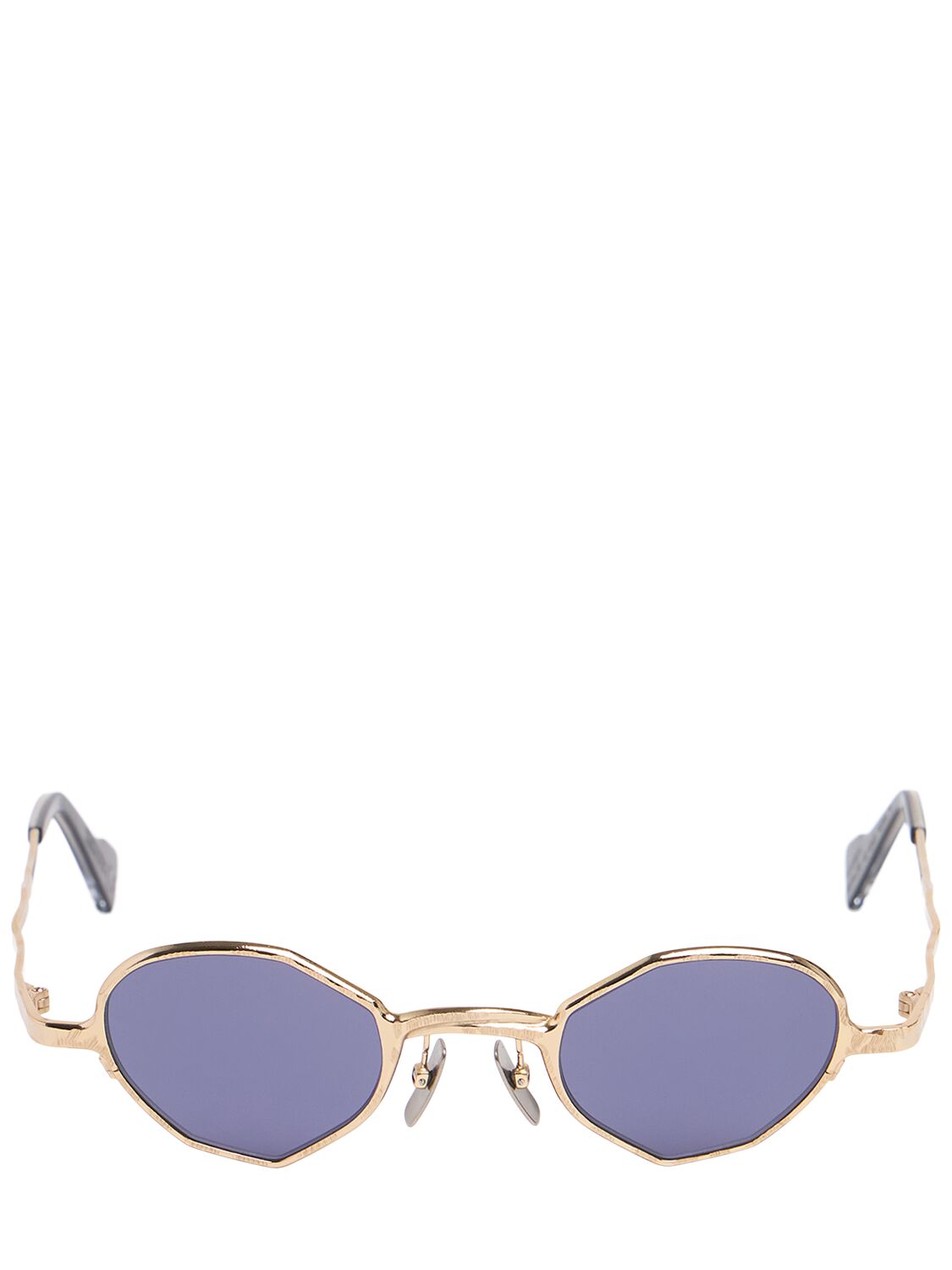 Kuboraum Berlin Z20 Round Metal Sunglasses In Gold,purple