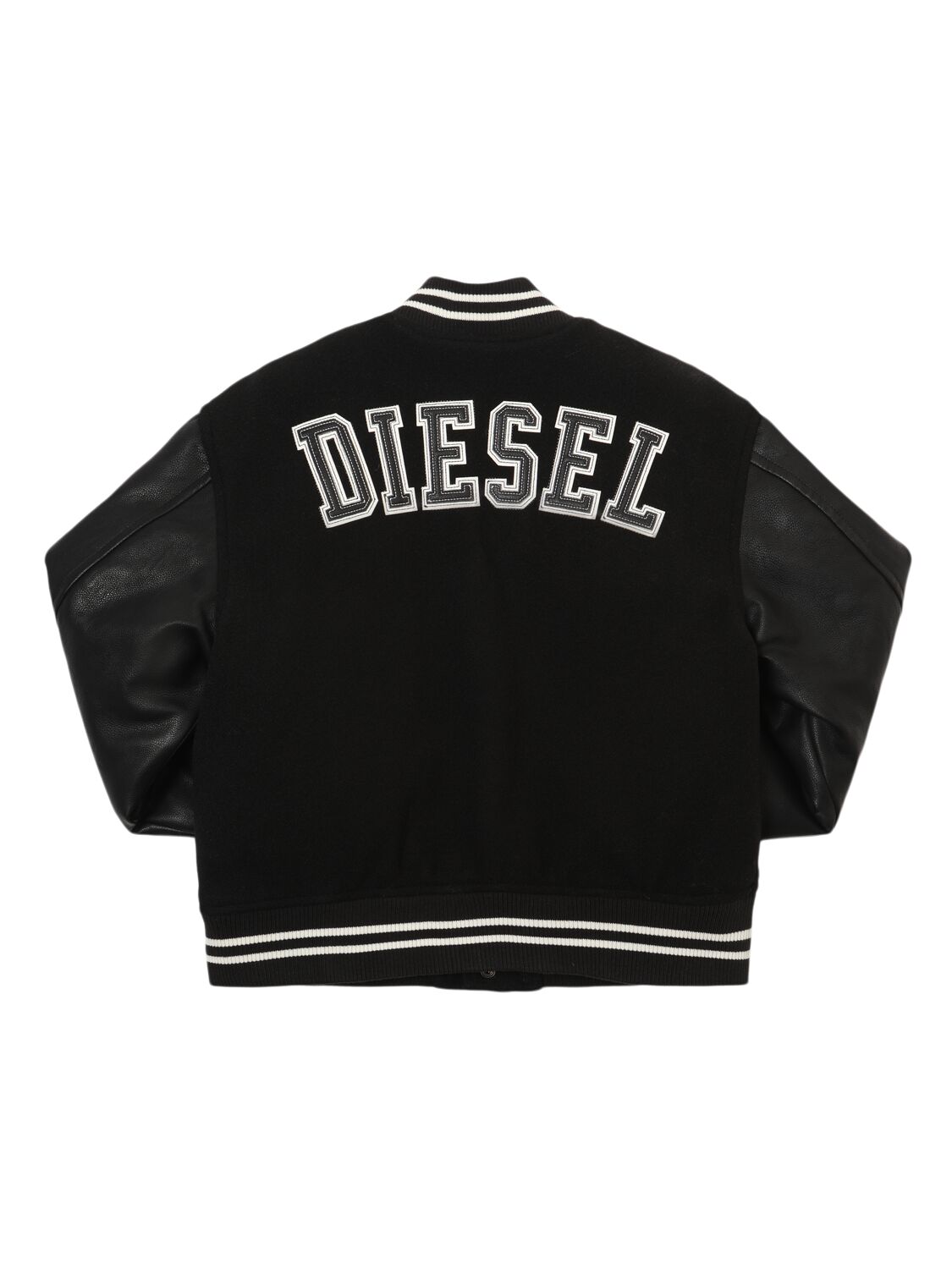 Shop Diesel Poly Faux Leather Bomber Jacket In Black