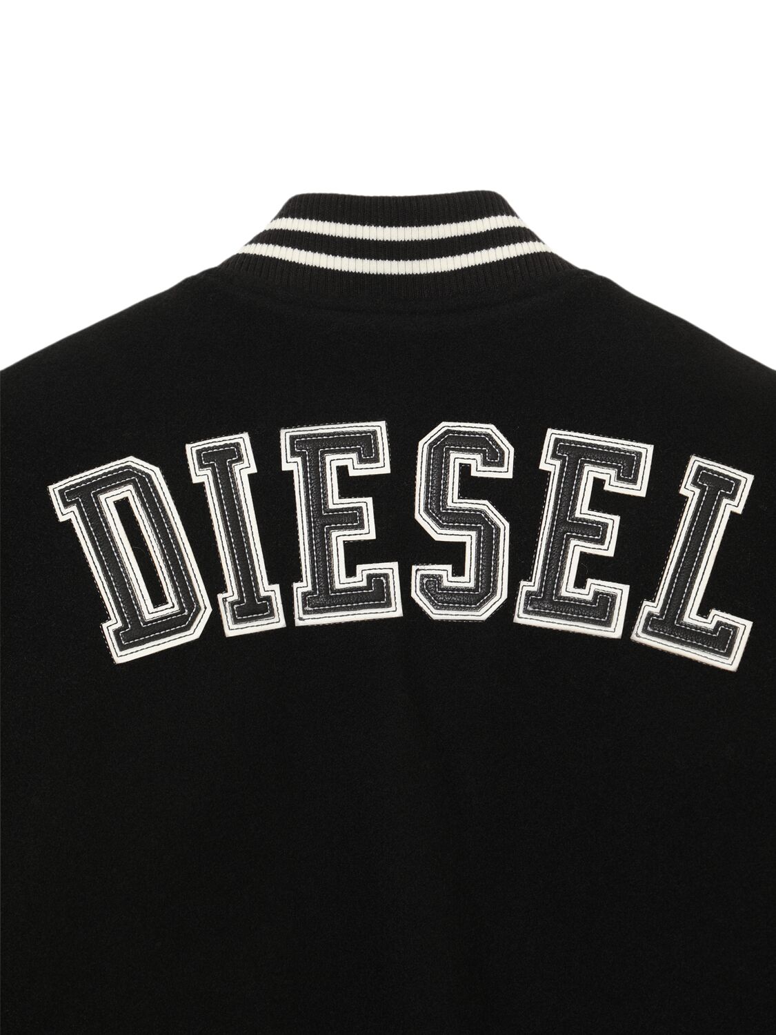 Shop Diesel Poly Faux Leather Bomber Jacket In Black