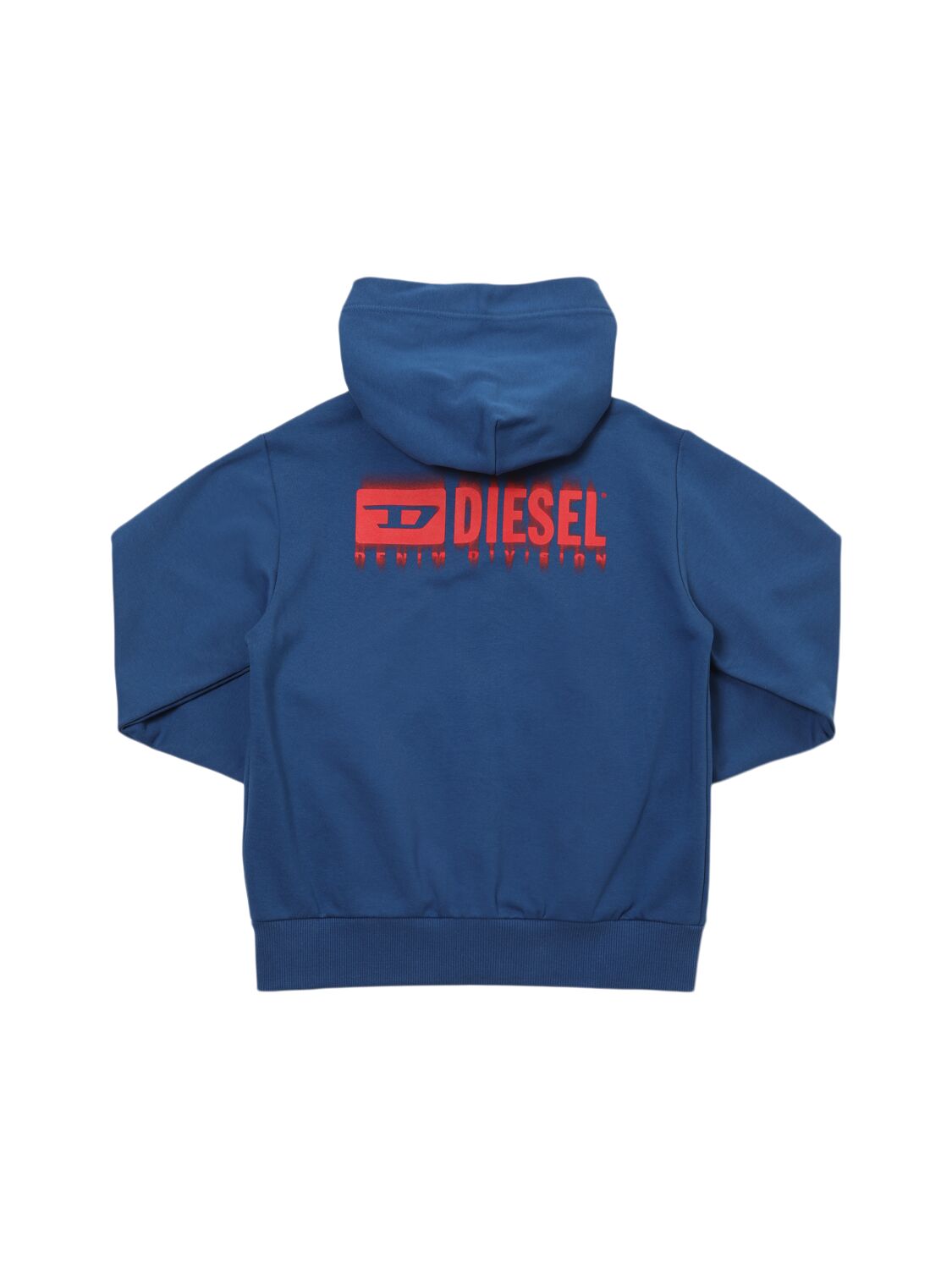 Shop Diesel Hooded Cotton Zip-up Sweatshirt In Blue