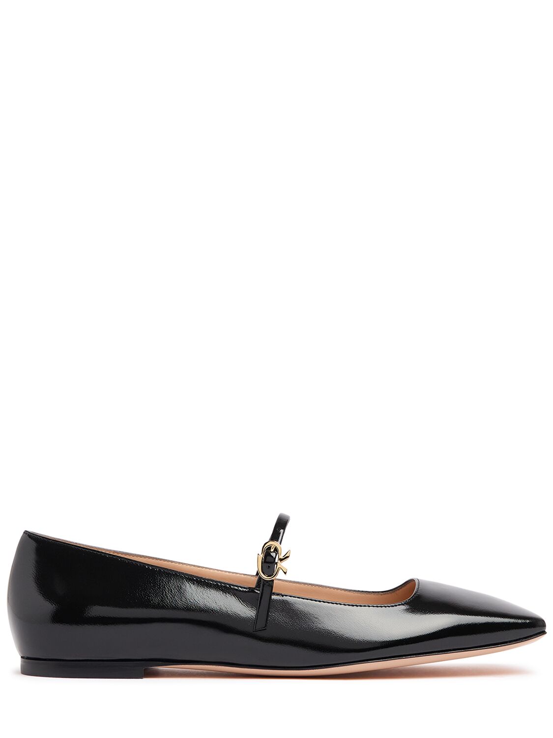 Gianvito Rossi 5mm Christina Patent Leather Flats In Black