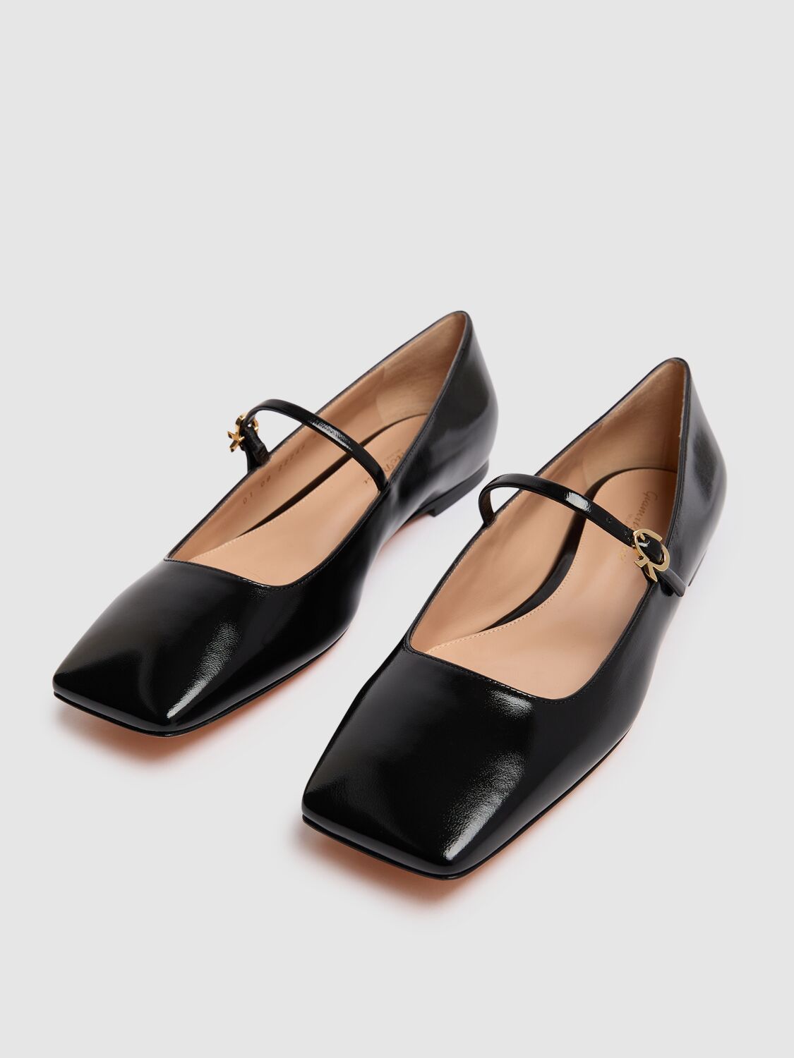 Shop Gianvito Rossi 5mm Christina Patent Leather Flats In Black