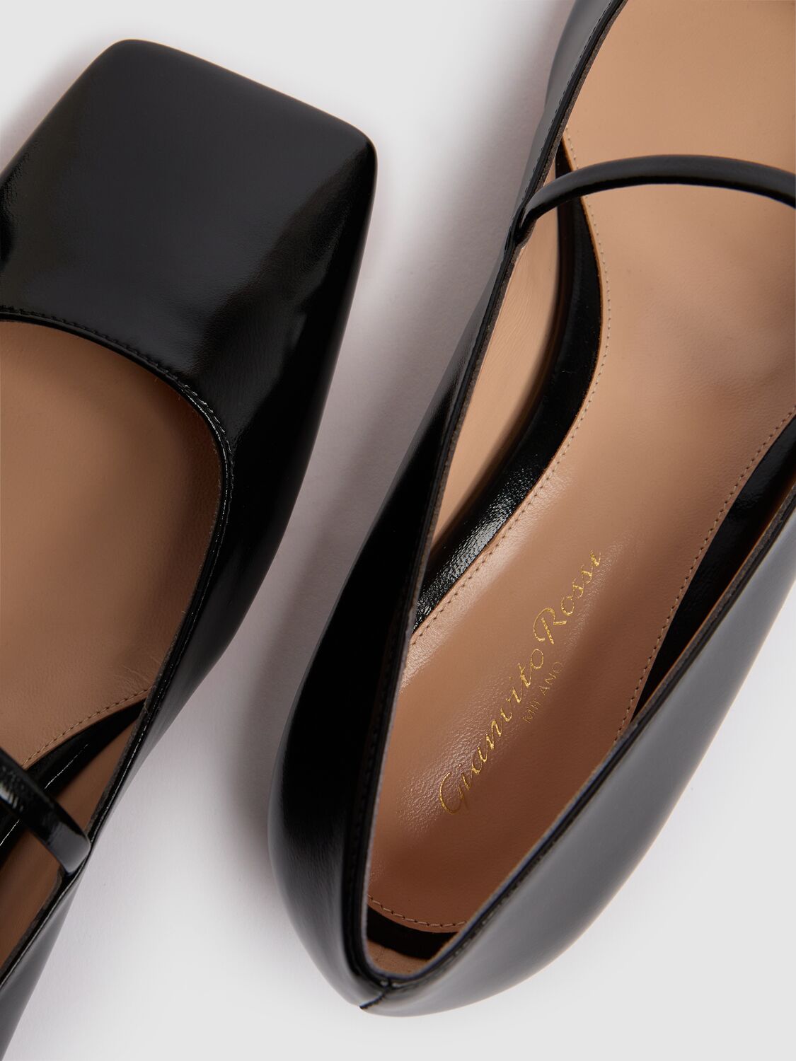 Shop Gianvito Rossi 5mm Christina Patent Leather Flats In Black