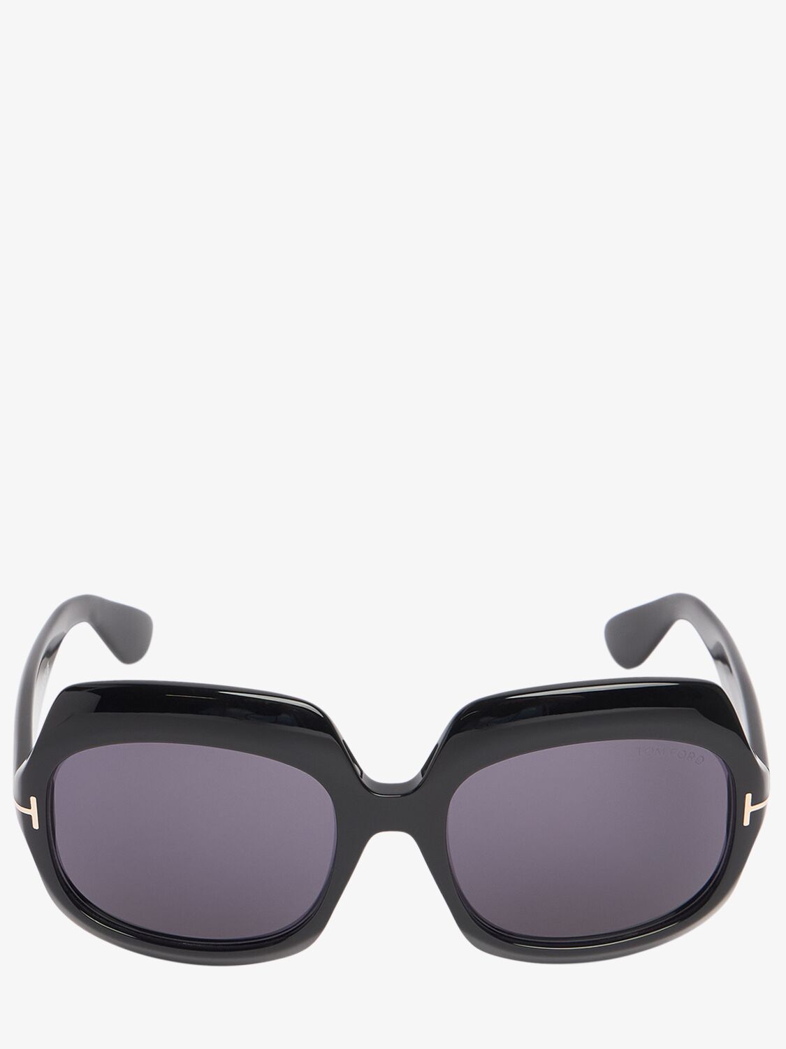 Shop Tom Ford Ren Round Sunglasses In Black/smoke