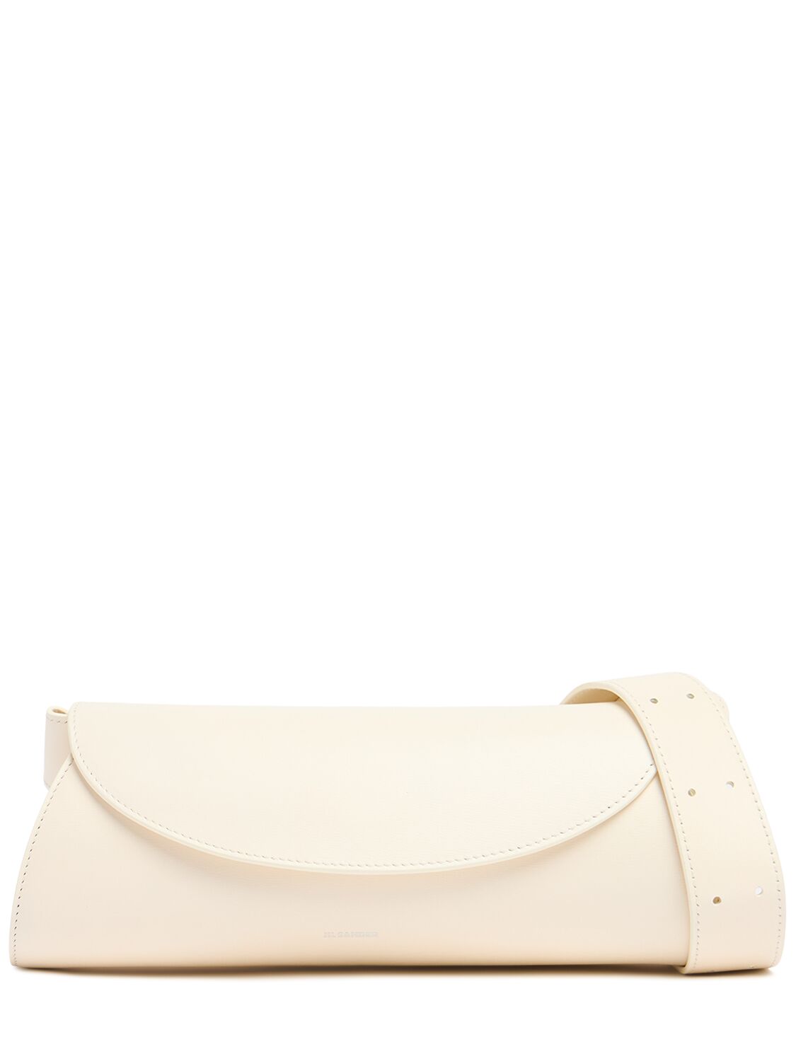 Jil Sander Small Cannolo Leather Shoulder Bag In Eggshell