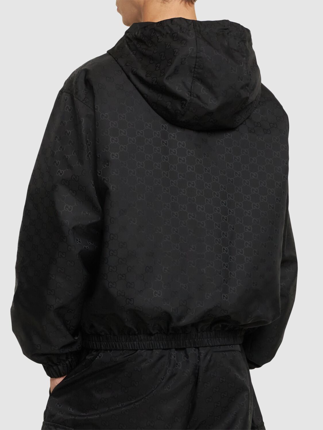 Shop Gucci Gg Light Nylon Jacket In Black