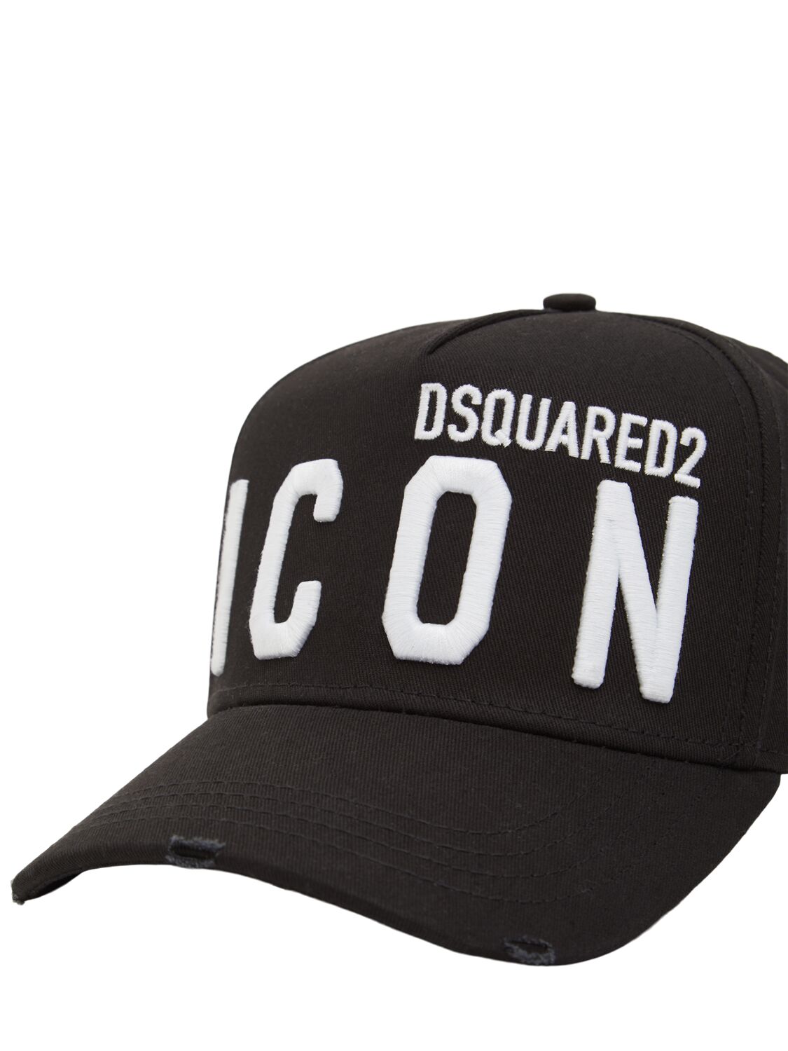 Shop Dsquared2 Be Icon Cotton Baseball Cap In Black