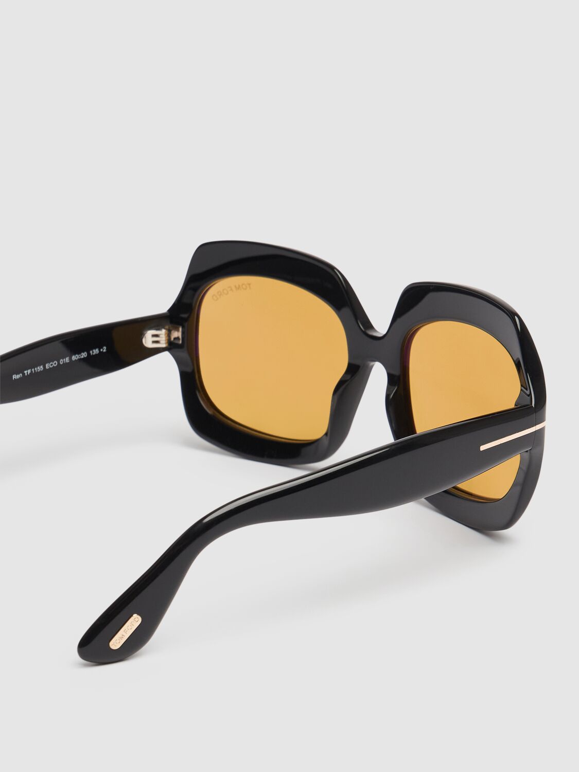 Shop Tom Ford Ren Round Sunglasses In Black/brown