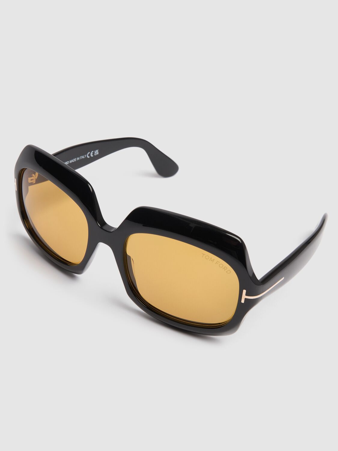 Shop Tom Ford Ren Round Sunglasses In Black/brown