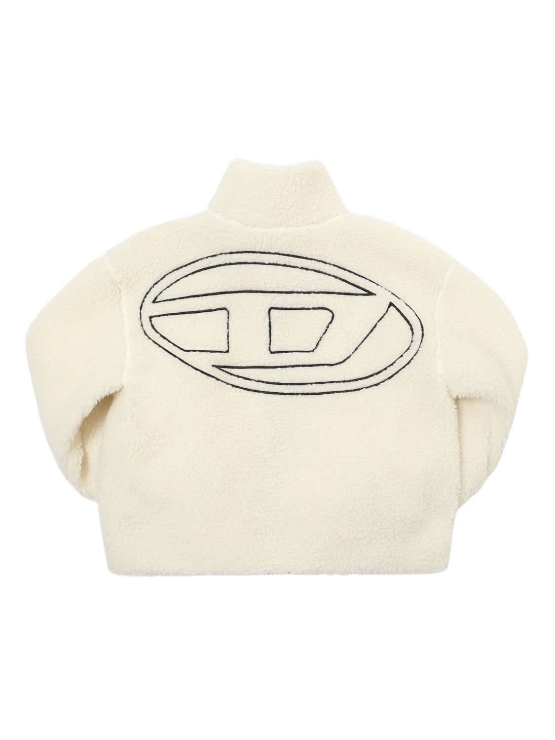 Diesel Poly Teddy Zip-up Jacket In White