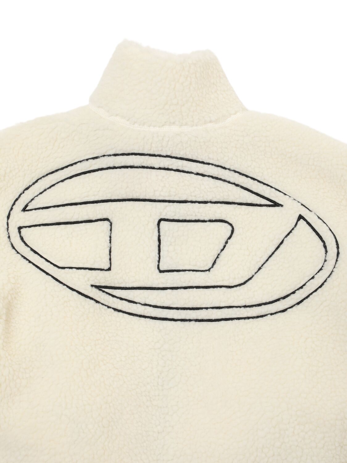 Diesel Poly Teddy Zip-up Jacket In White