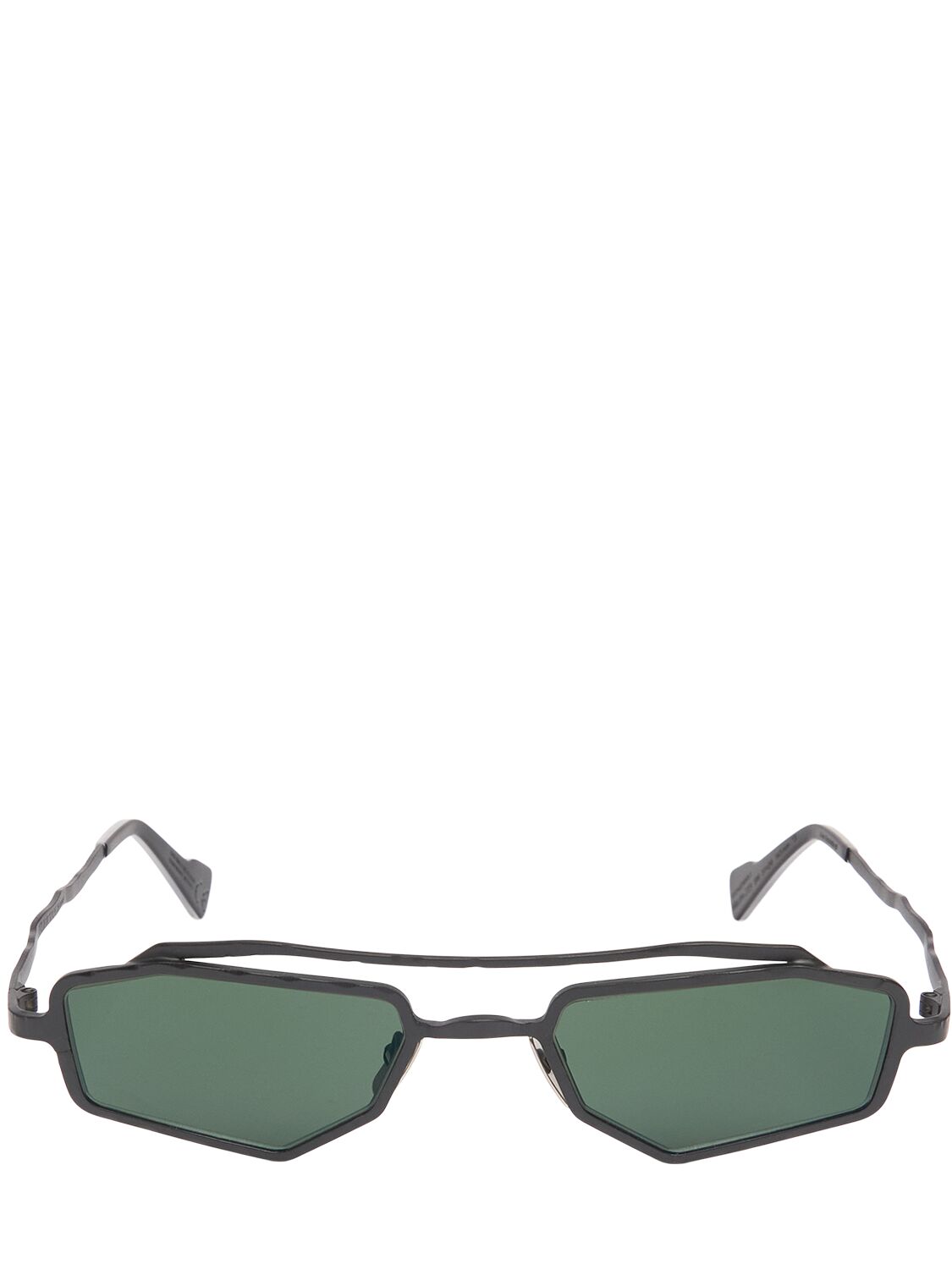 Kuboraum Berlin Z23 Squared Metal Sunglasses In Black,green