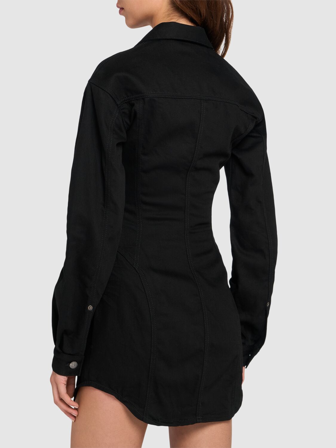 Shop Dsquared2 Sexy Shape Denim Dress In Black