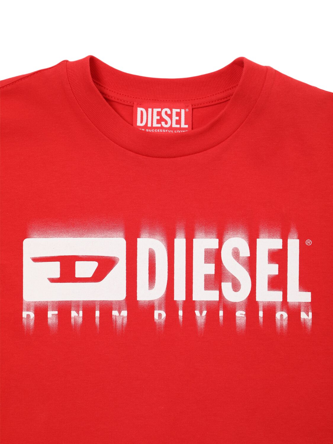 Shop Diesel Cotton Jersey T-shirt W/printed Logo In Red