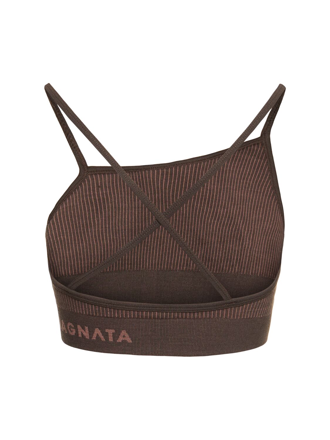 Shop Nagnata Elliptic Crop Bra Top In Chocolate