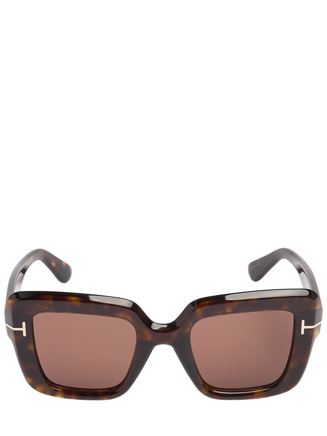 Shop Tom Ford Esme Squared Sunglasses In Dk Havana/rovie