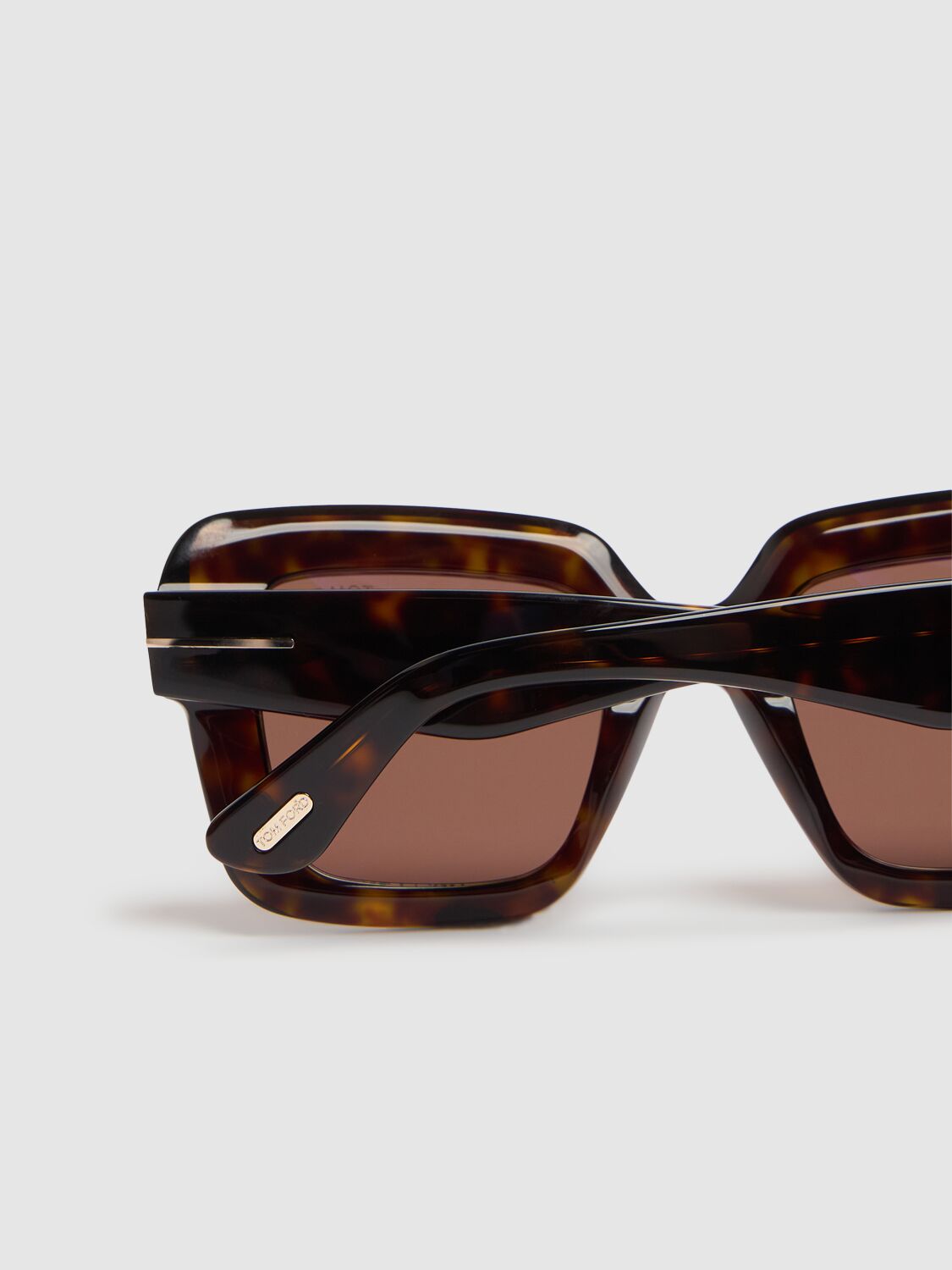 Shop Tom Ford Esme Squared Sunglasses In Dk Havana/rovie