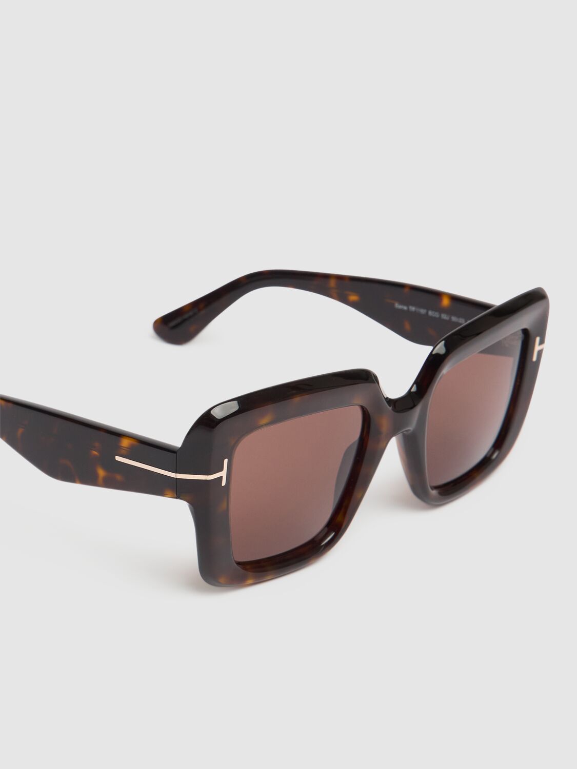 Shop Tom Ford Esme Squared Sunglasses In Dk Havana/rovie