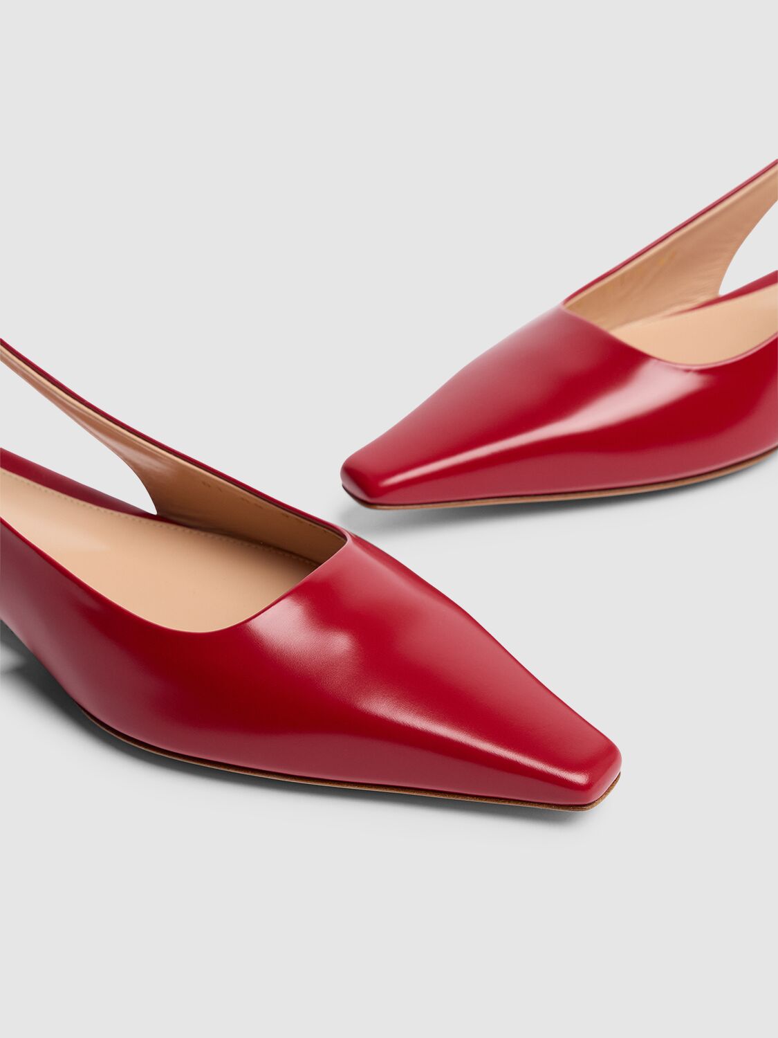 Shop Gianvito Rossi 20mm Tokio Leather Slingback Flats In Red